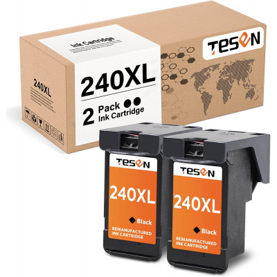 TESEN Remanufactured PG 240XL CL 241 XL Ink Cartridge (2 Pack, Black)